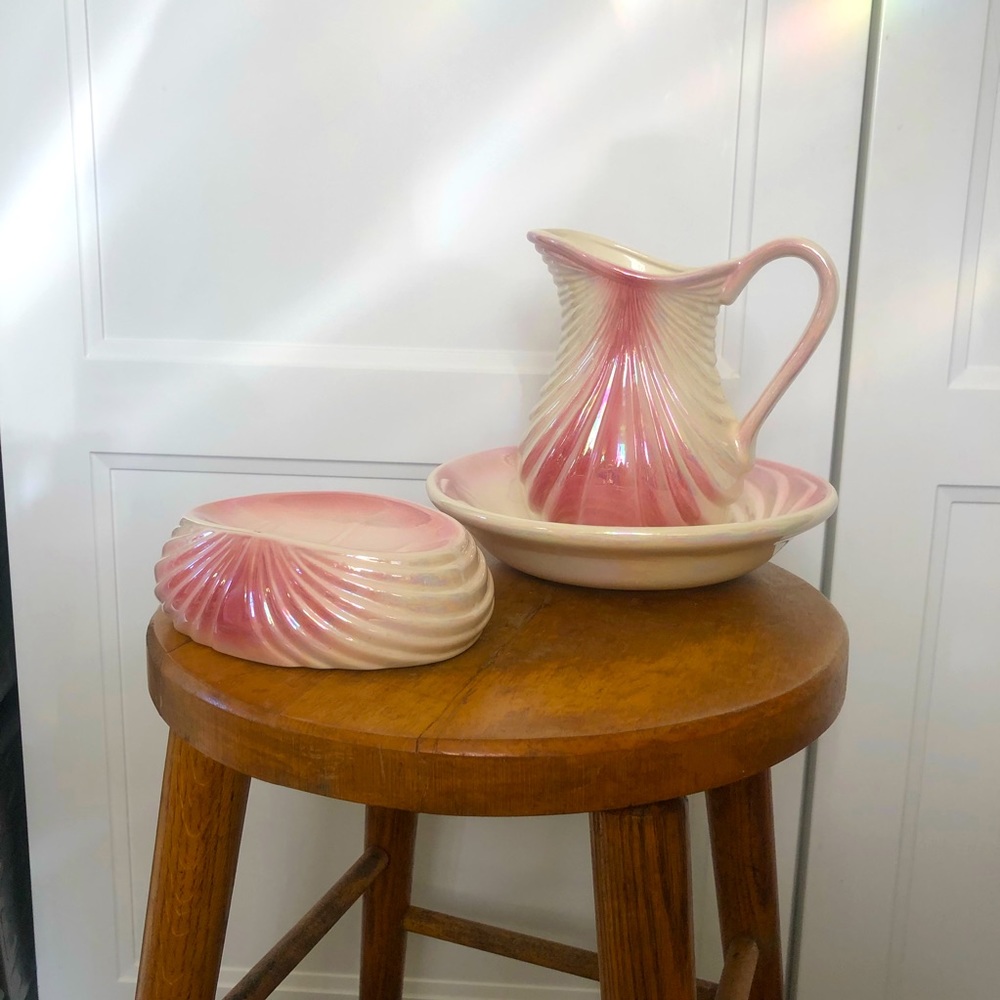 vintage DECO 80s does 30s VANITY 3 pc set